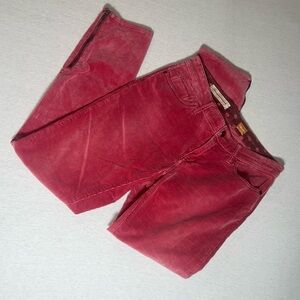 Pilcro & the Letterpress Cotton Corduroy Rose Pink Stet Pants, Zip Ankle, Sz 27